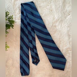 Ted Baker London Navy and Teal Striped Tie